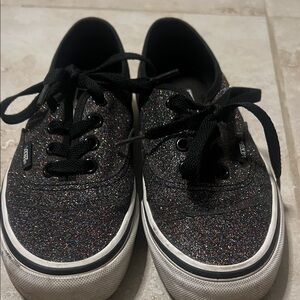 Vans Kids Black Glitter Sneakers